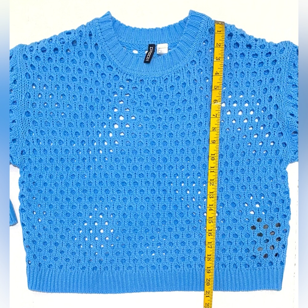 H&M Divided Womens L Solid Blue Crewneck Long Sleeve Lightweight Sweater Classic - Picture 10 of 12